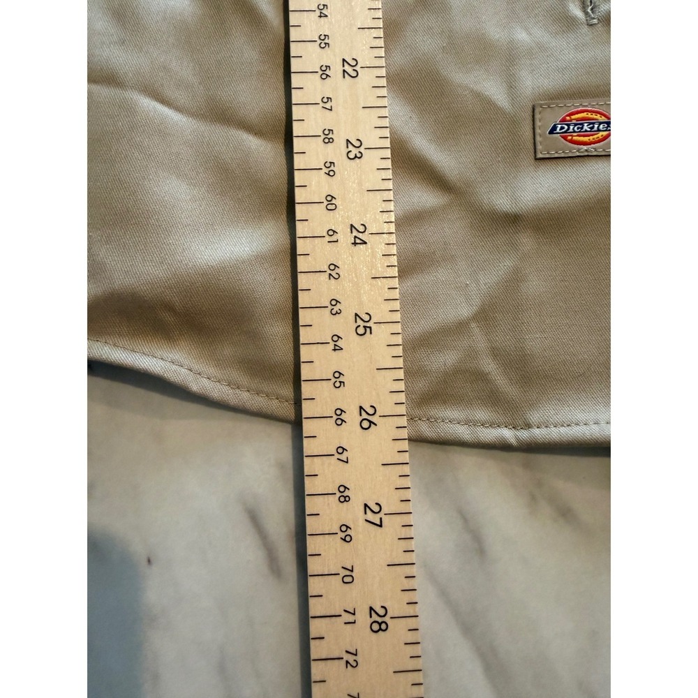 Dickies Women 574F Flex Work Shirt Khaki Desert Sand Short Sleeve Med - Picture 8 of 9